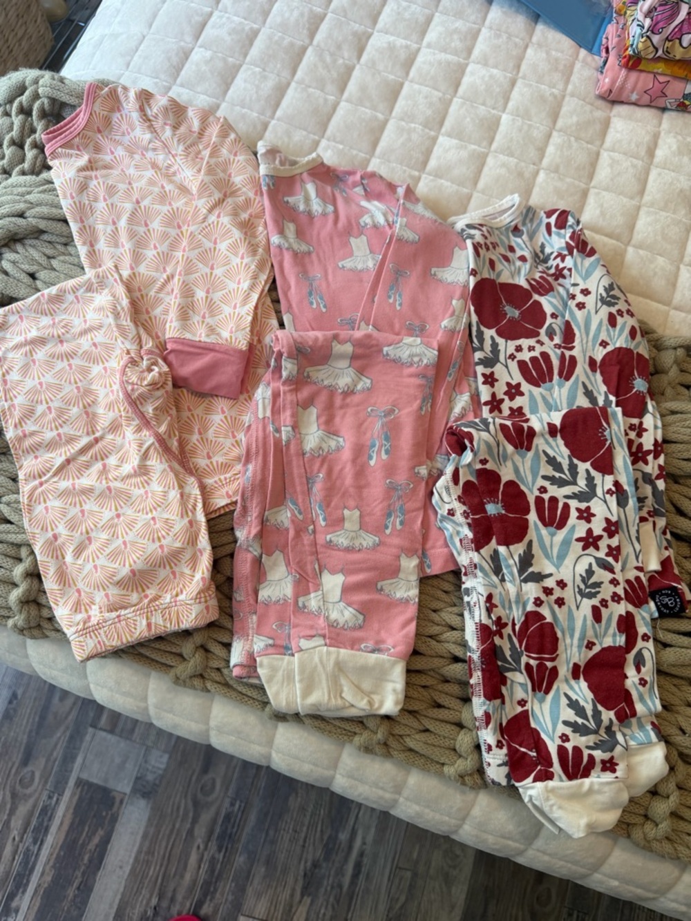 Pink Ballet & Floral Kids Pajama Set - Soft Cotton Sleepwear
